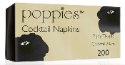 COCKTAIL NAPKINS 2 PLY X 200  (BLACK)